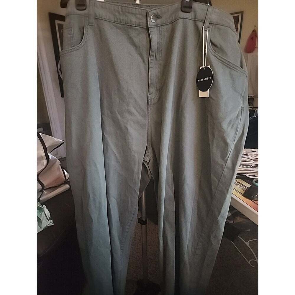 WARP + WEFT Dublin Relaxed Straight Olive Green Jeans Size 48x30 NWT CR3 New
